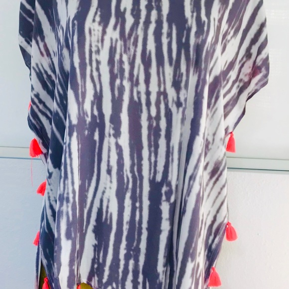 SURF GYPSY NWT Tasseled Boho SWIMSUIT COVER-UP Resort Cruise Dress Small - Picture 4 of 9